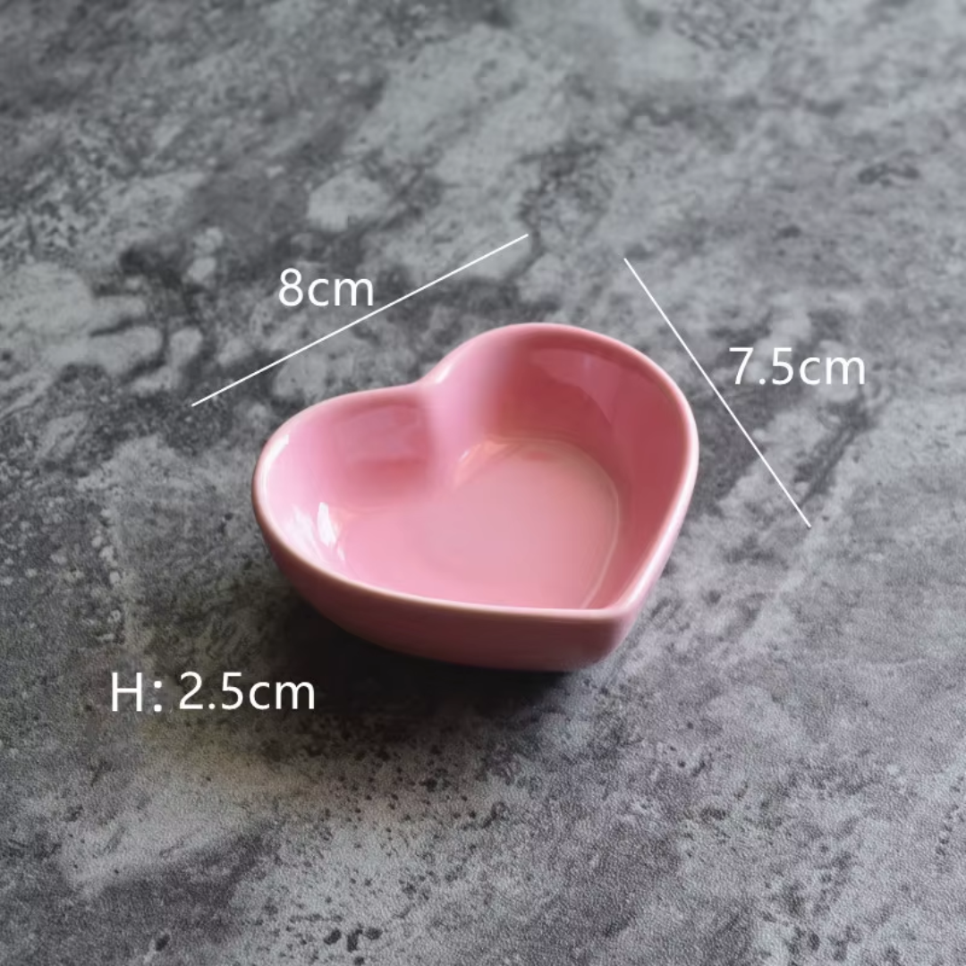 Heart Shaped Porcelain Dip Bowl – 4 Colors | Luxury Serveware