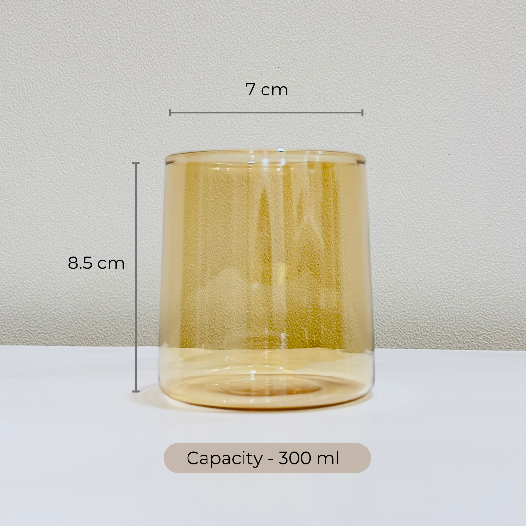Drinking Glass with Metallic finish Set of 2/4/6 Whiskey, Juice, and More - 300ml