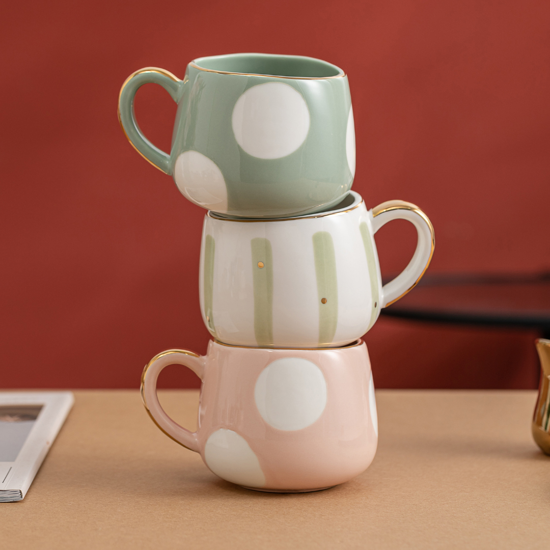 Nordic Style Porcelain Coffee Mug - Pastel Green