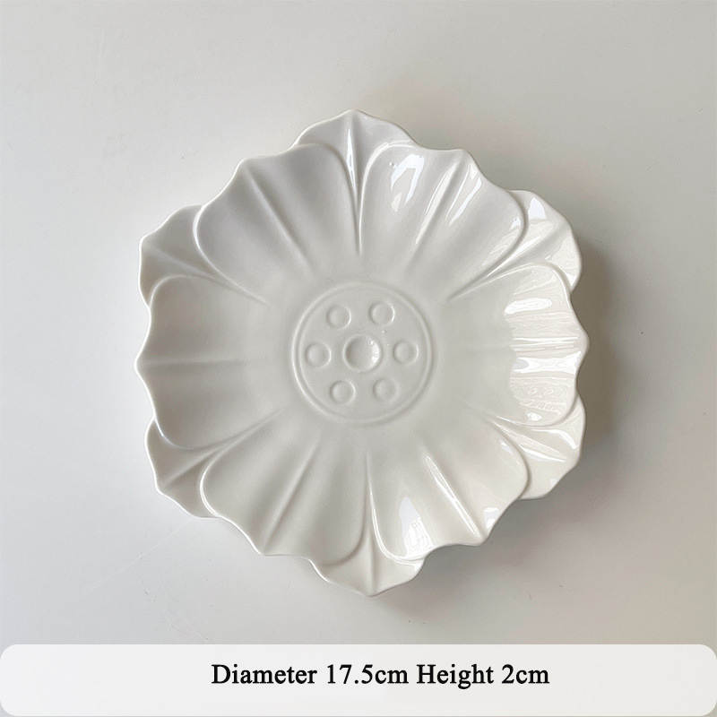 French Embossed Snack Plate - 6 inch Lotus shape