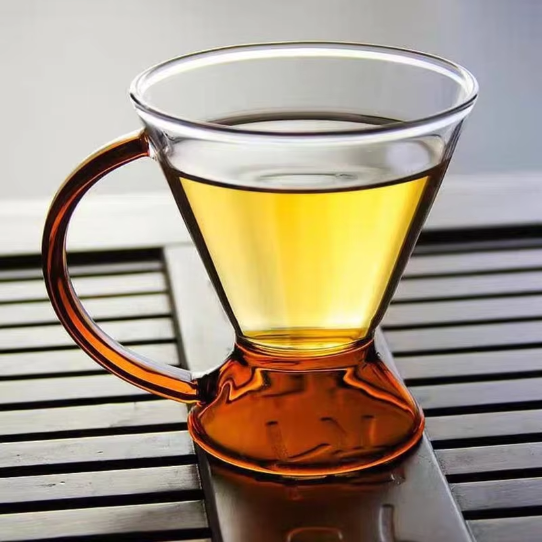 Amber Glass Teapot Set with 2 Cups – Luxury Borosilicate Tea Set (Set of 3)