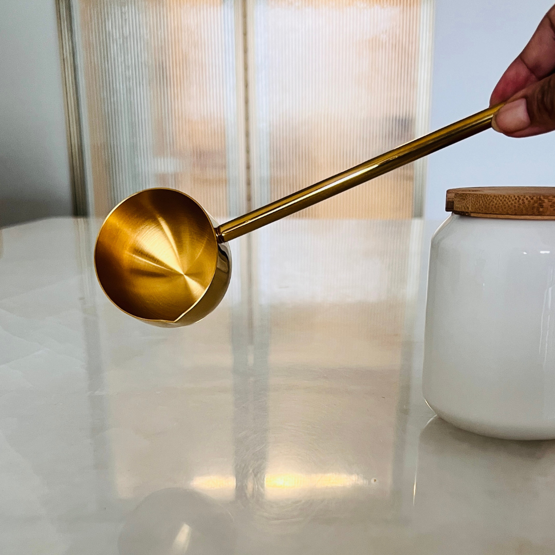 Gold Steel Pourer with Spout - for Soup, Milk & more