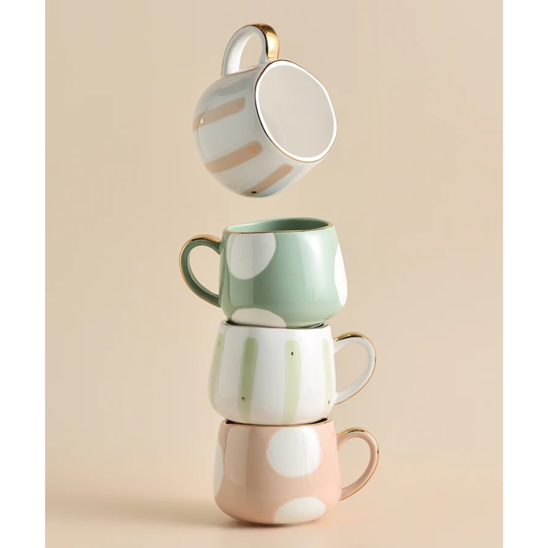Nordic Style Porcelain Coffee Mug - Pastel Green