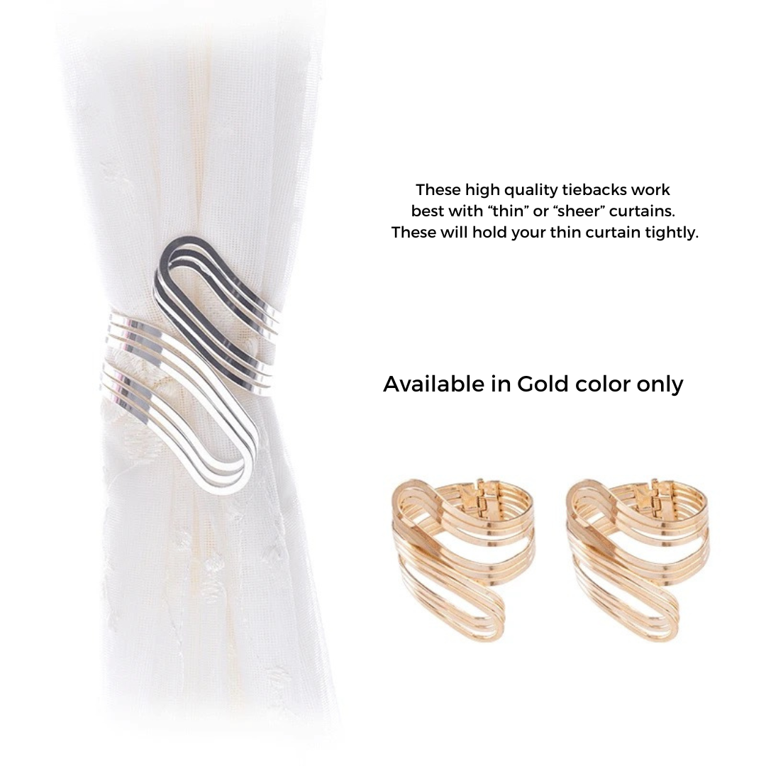 Curtain Tieback with click closure - Gold