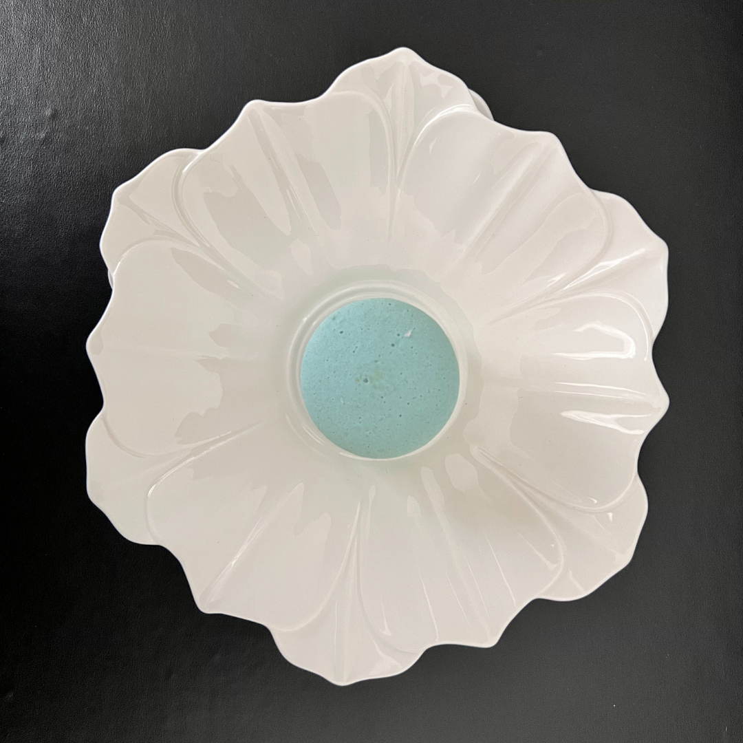 French Embossed Snack Plate - 6 inch Lotus shape