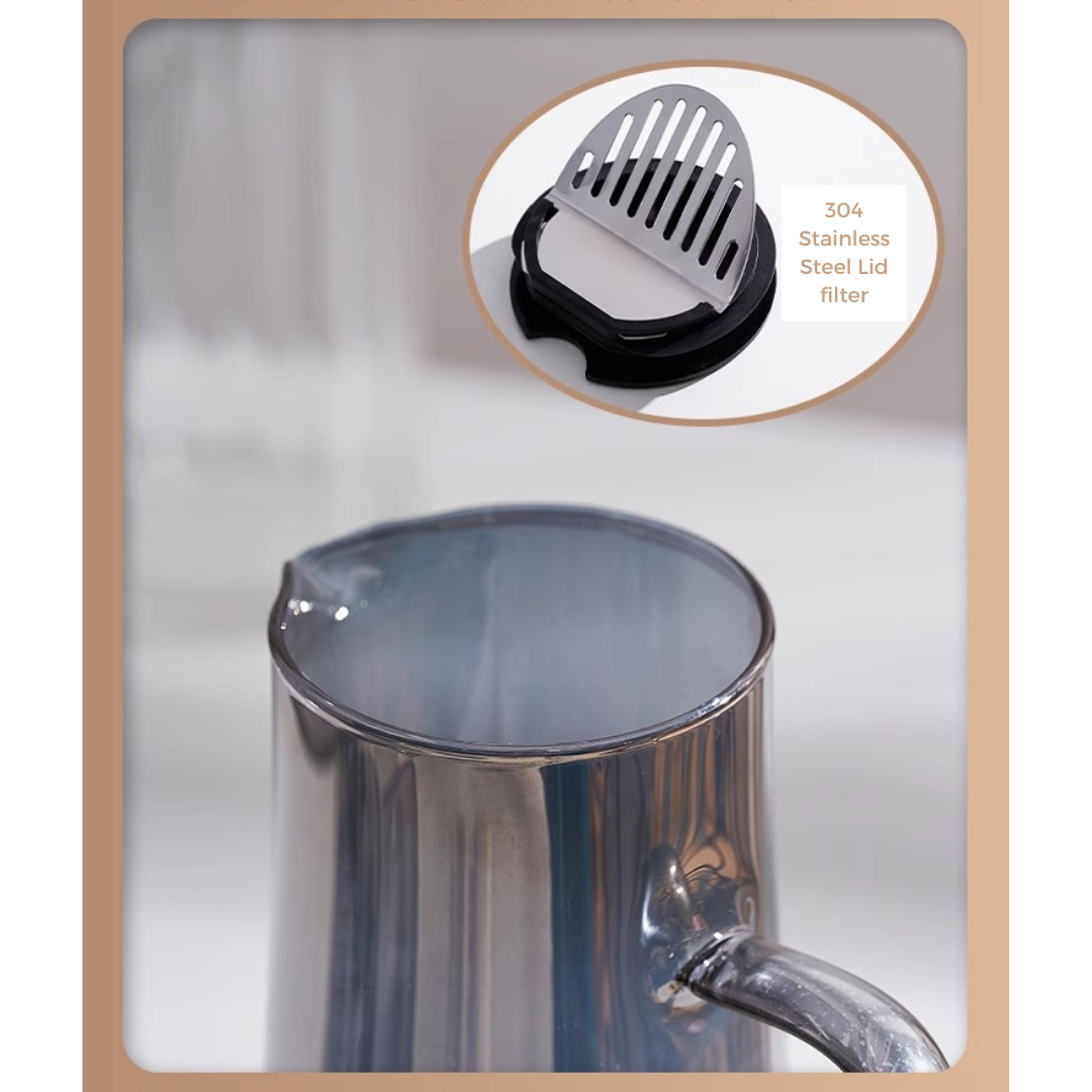 Luxury Grey Glass Gift Jug Set with 4 or 6 Drinking Glasses