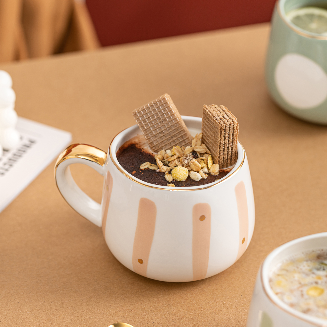 Nordic Style Porcelain Coffee Mug - Pastel Pink