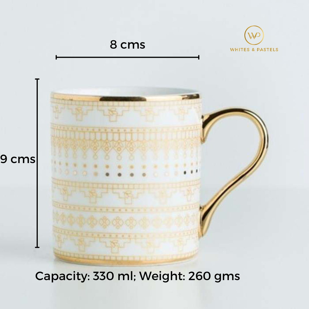 Luxury Coffee Mug with Gold rim - Beige
