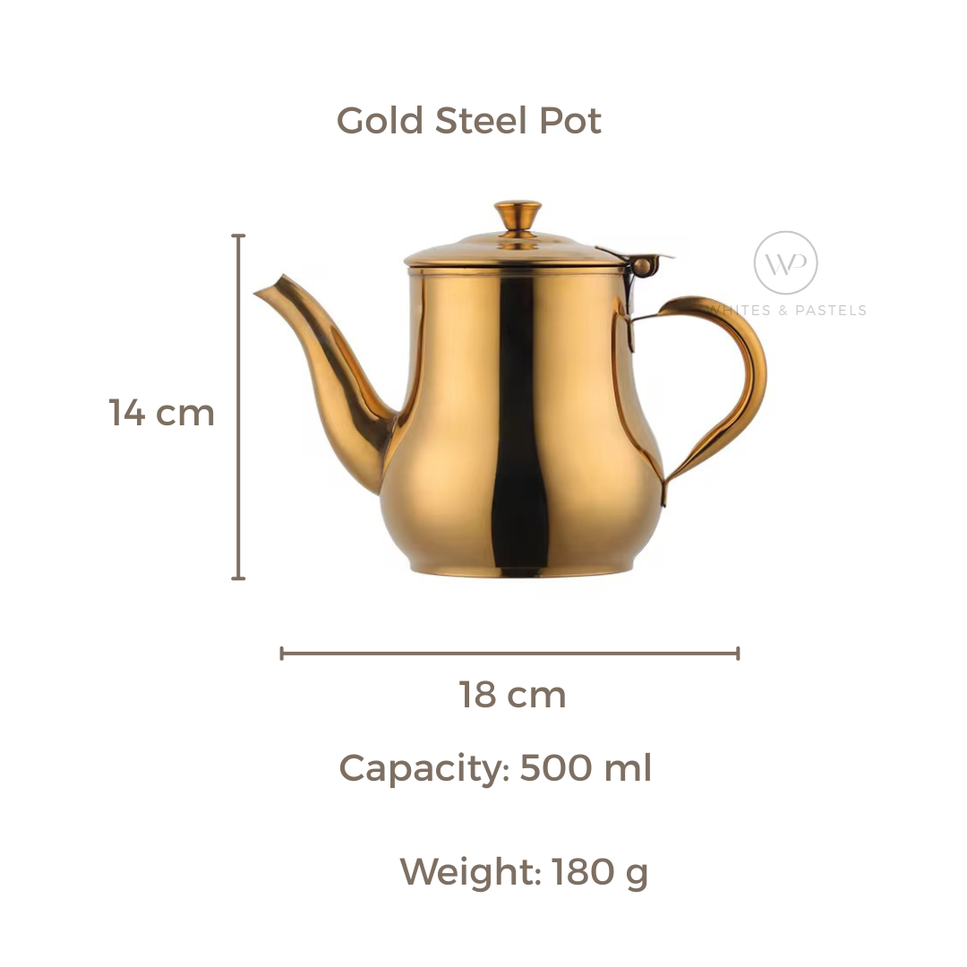 Gold Stainless Steel Tea Pot – 500ml