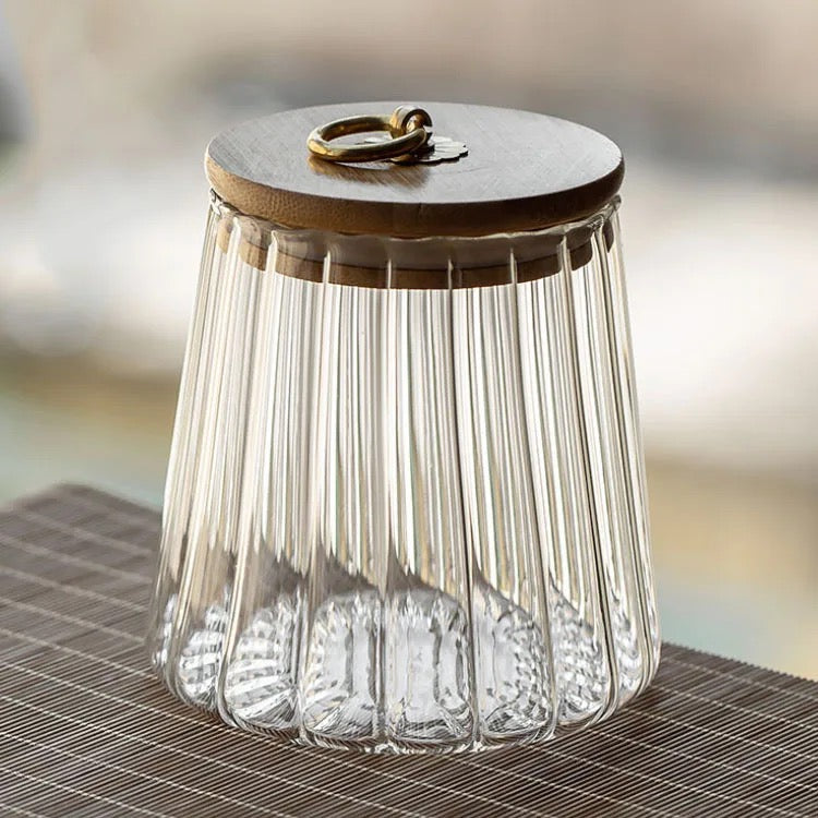 Borosilicate Glass Fluted Snack Glass Jars - Straight