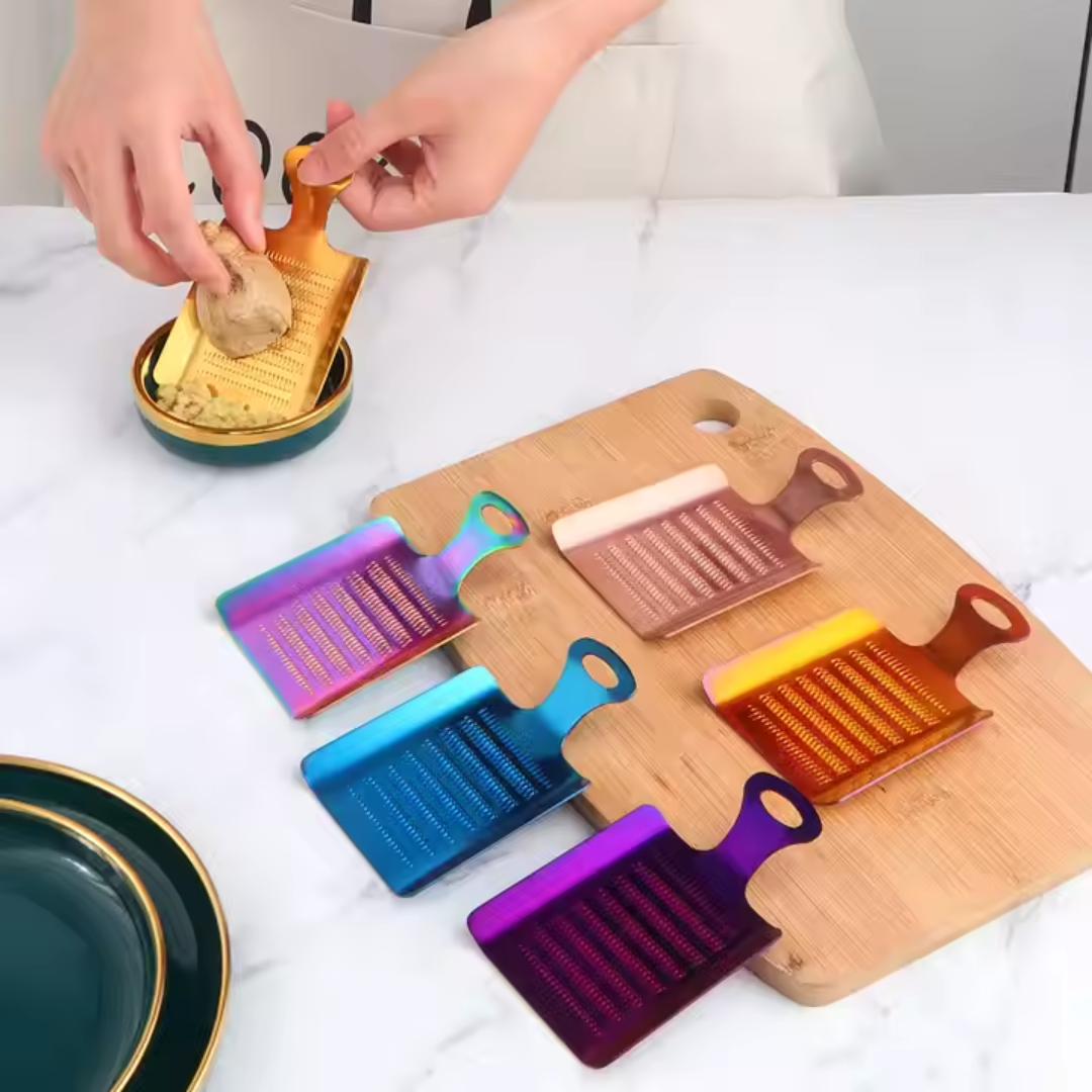 Mini Grater for Ginger Garlic & Lemon Zester - Gold & Silver