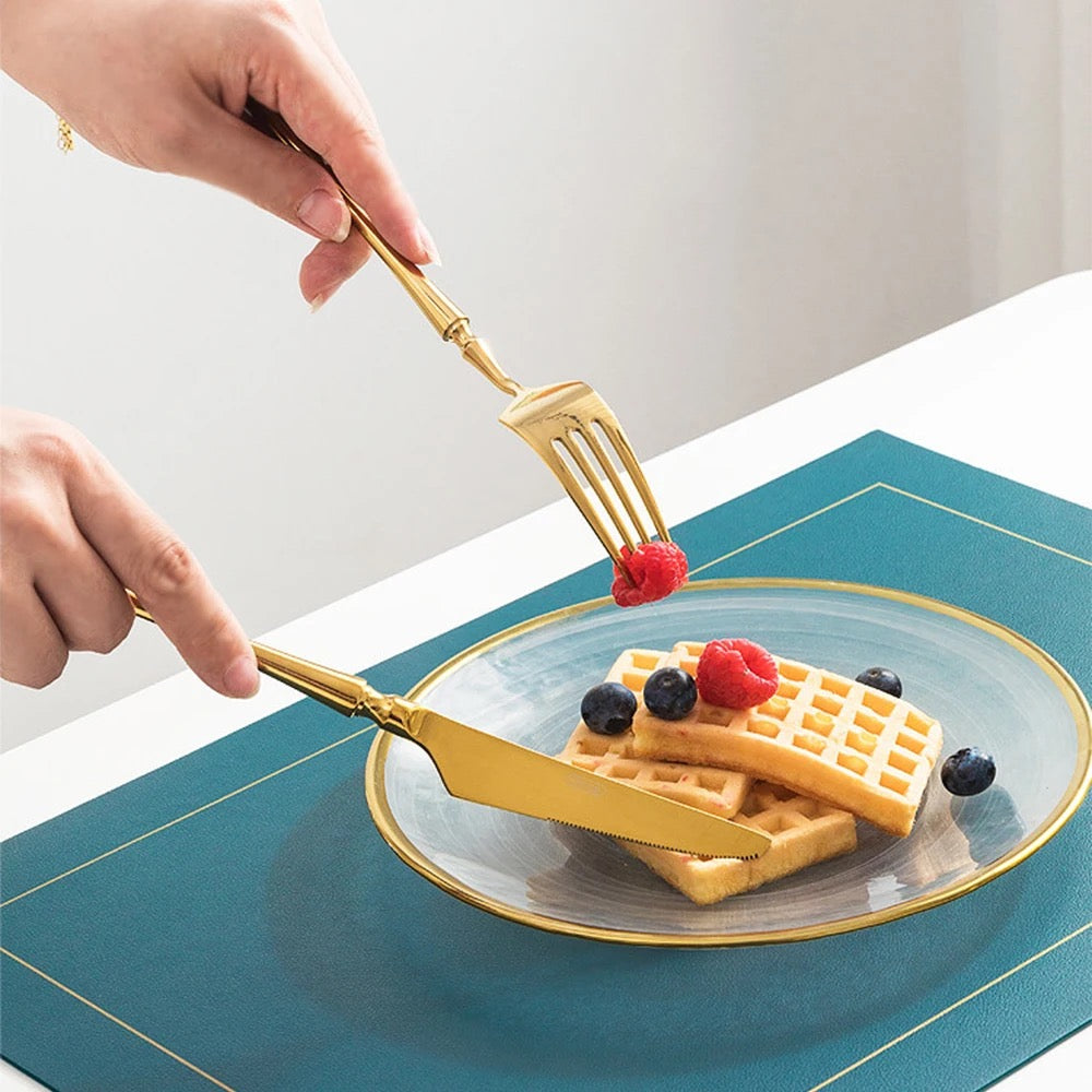 24-piece Luxury Fine-Dine Stainless Steel Cutlery - Gold or Silver option