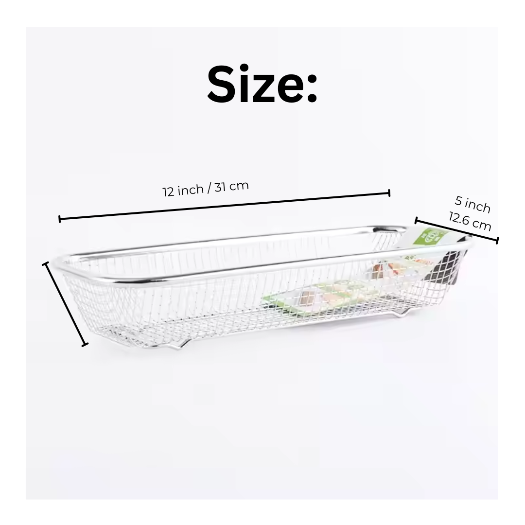 Luxury Stainless Steel Mesh Basket for Serving & Storage – Gold & Silver | Food Safe PVD Finish (12x5 Inch)