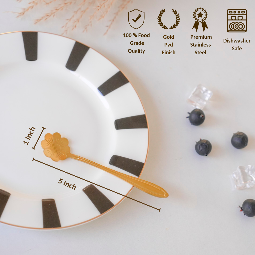 gold pvd finish dessert spoon