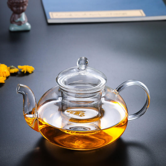Luxury borosilicate glass teapot for loose leaf tea brewing