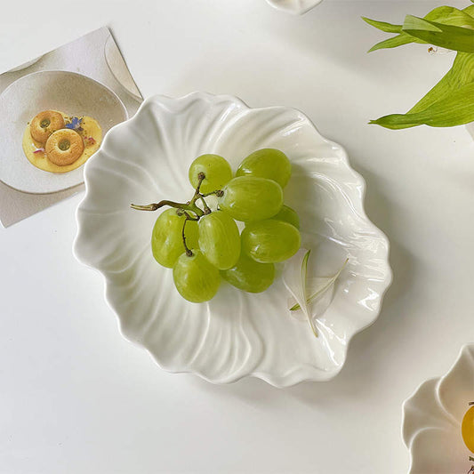 French Embossed Snack Plate - 6 inch Cherry Blossom shape