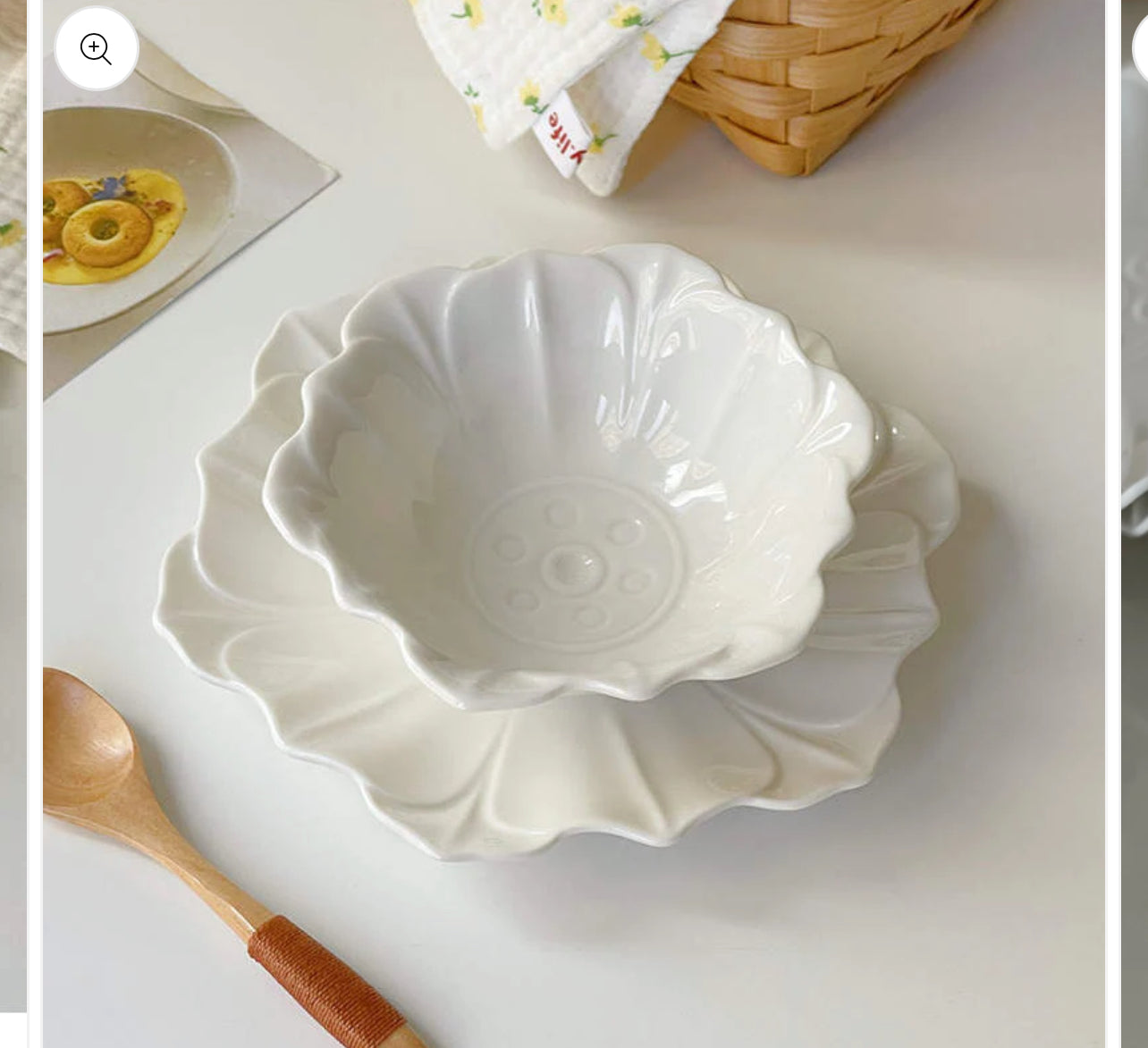 Embossed Lotus | Luxury Ceramic Porcelain Bowl & Plate Set