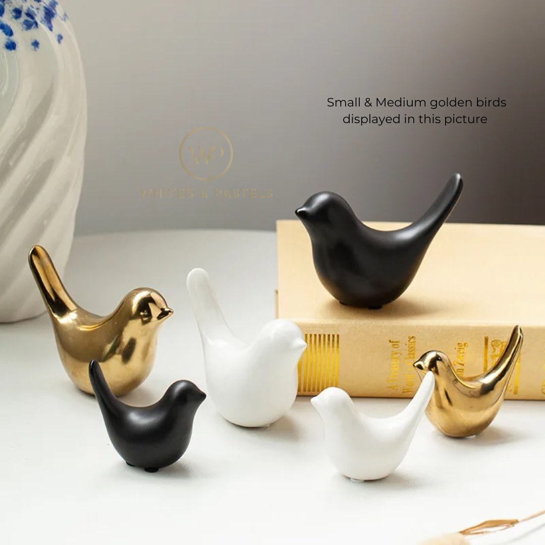 Electroplated Golden Birds - Ceramic