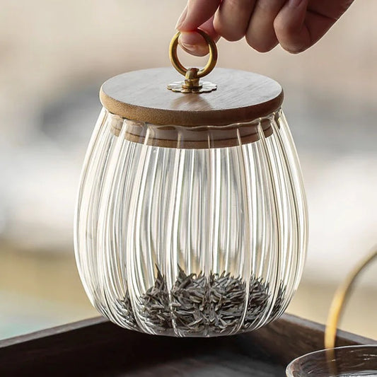 Borosilicate Glass Fluted Snack Jars - Pumpkin shape