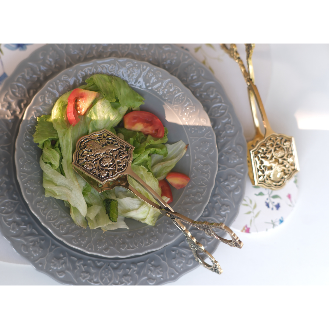 Premium Lion embedded Salad Thongs heavy duty