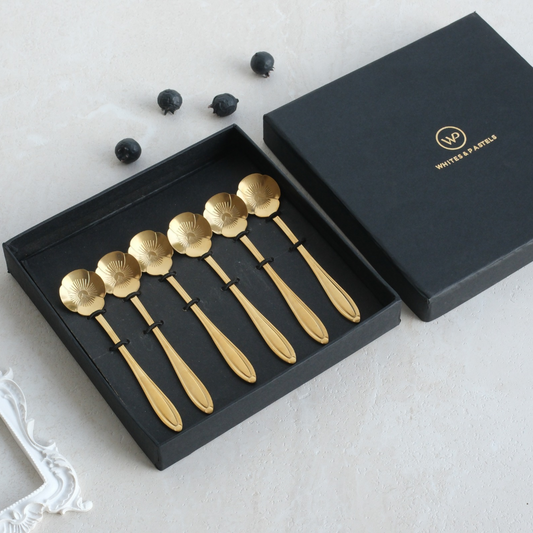Gold Daisy Coffee Tea & Dessert Spoons | Set of 6 | Set of 12