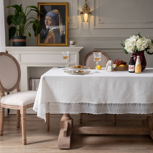 White Dining table cover