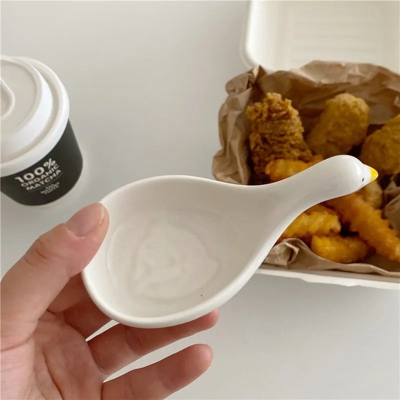 Suck shaped dipping bowl