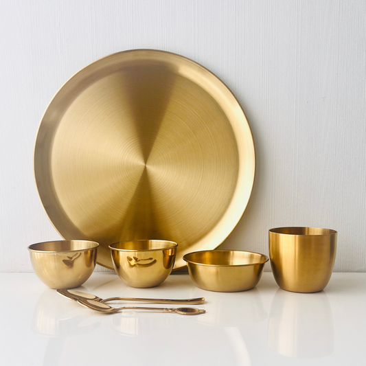 Gold Stainless Steel Dinner Set