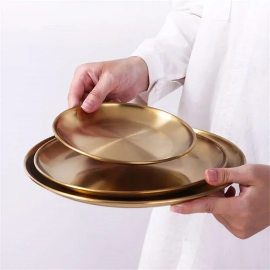 Gold Steel Plates - 4 sizes