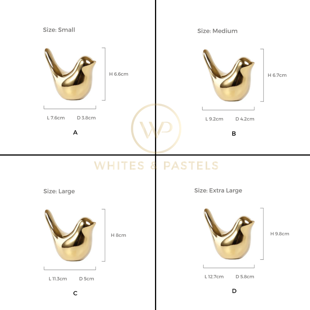 Electroplated Golden Birds - Ceramic