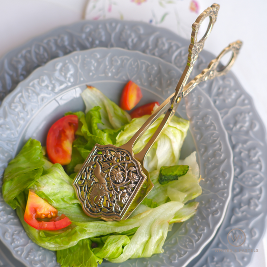 English Scissors Tong for Salad & Bread | Brass | Gold | Silver