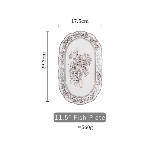 Victorian White Platter - 11.5 Inch