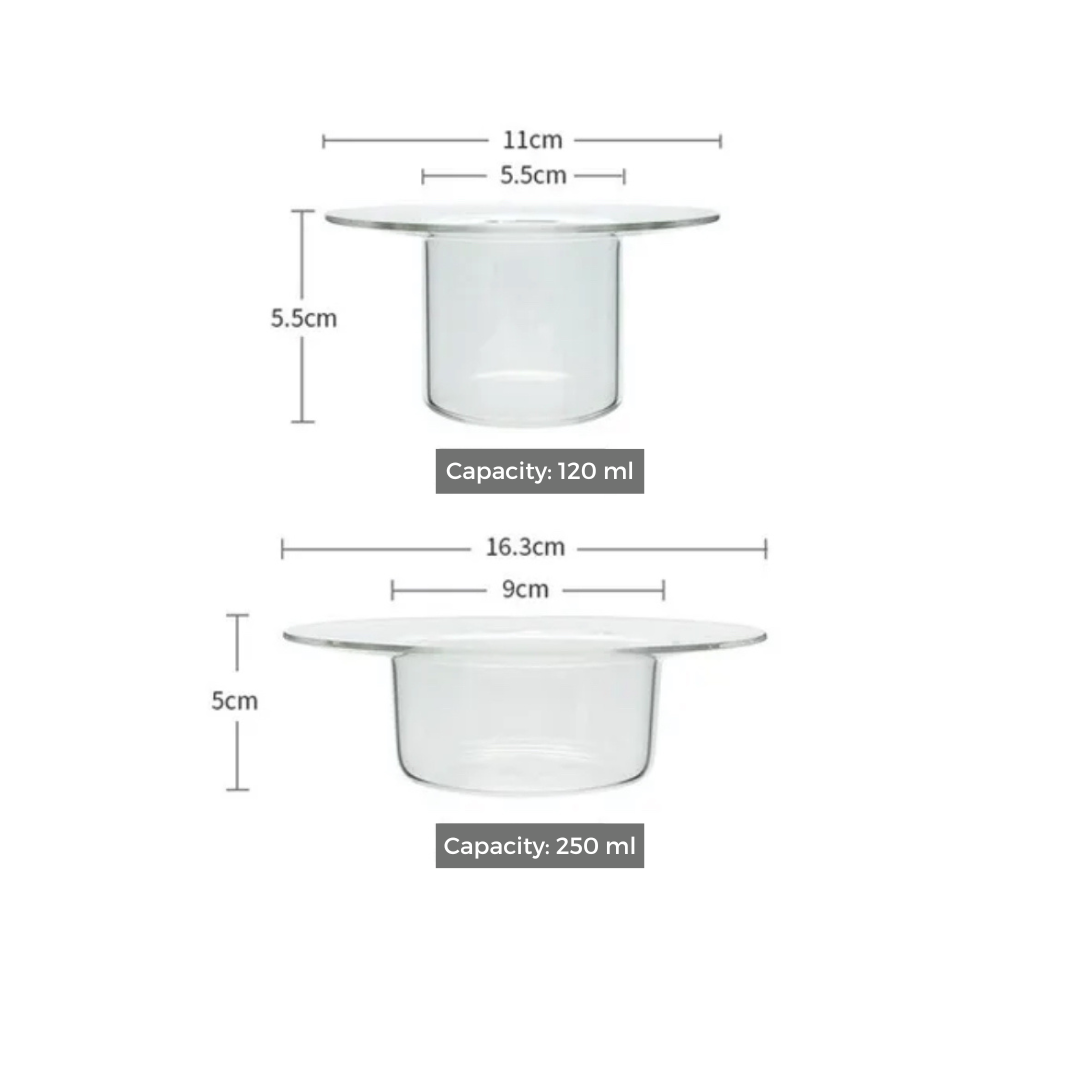Glass Dessert Bowl - Hat shaped