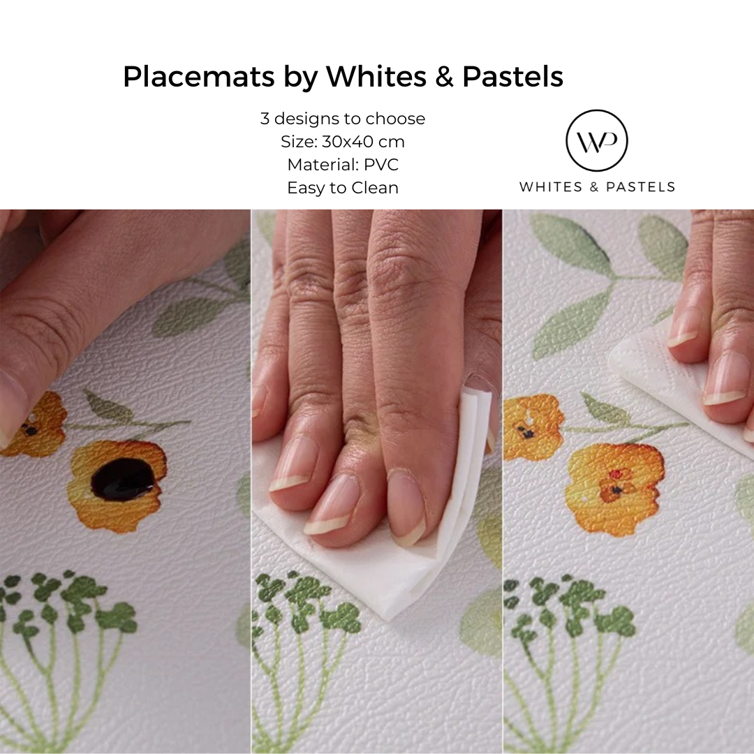 Placemats for dining table - White & Blue - Set of 4 / Set of 6