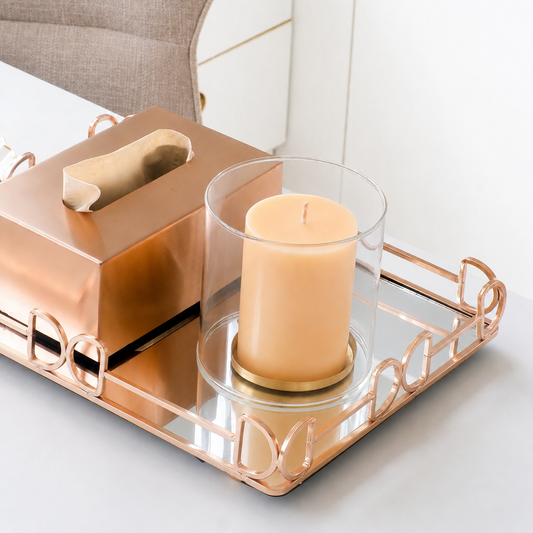 Modern candle centerpiece for dining and coffee tables