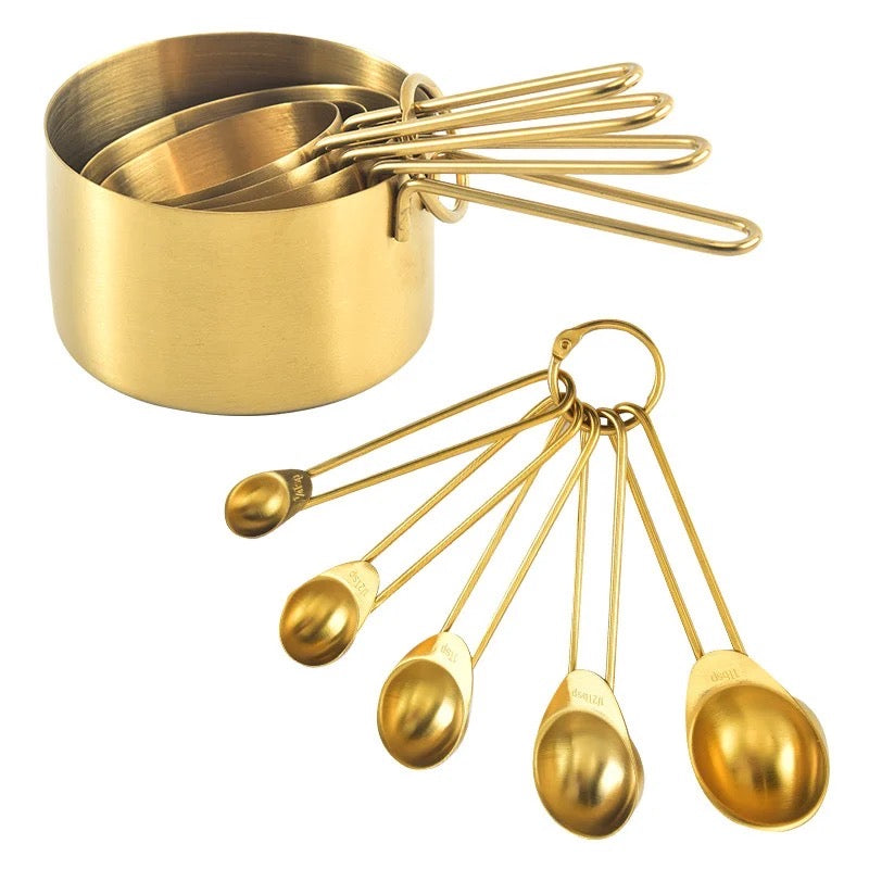 Gold Kitchen Accessories - Set of 5 Measuring Spoons