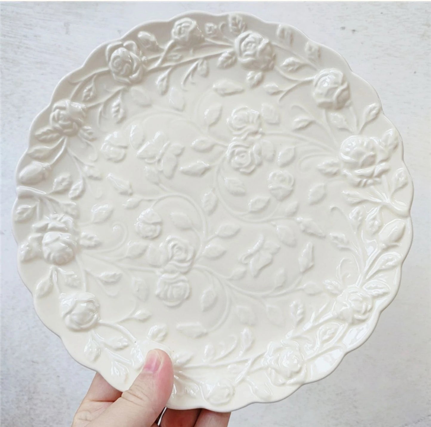 European Embossed Snack Plate - 8 inch