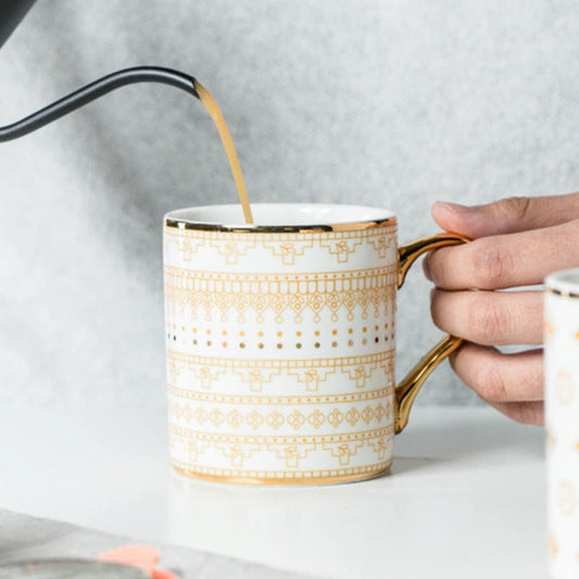 Coffee Mug - Beige & Gold