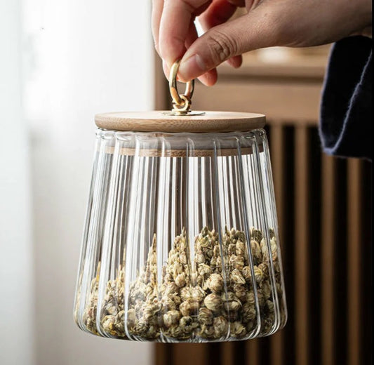 Borosilicate Glass Fluted Snack Glass Jars - Straight