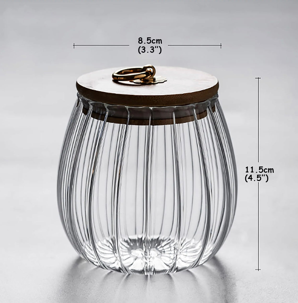 Borosilicate Glass Fluted Snack Jars - Pumpkin shape