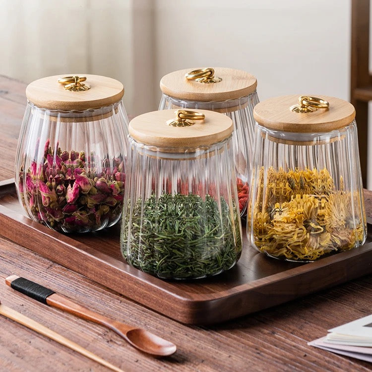 Borosilicate Glass Fluted Snack Glass Jars - Straight