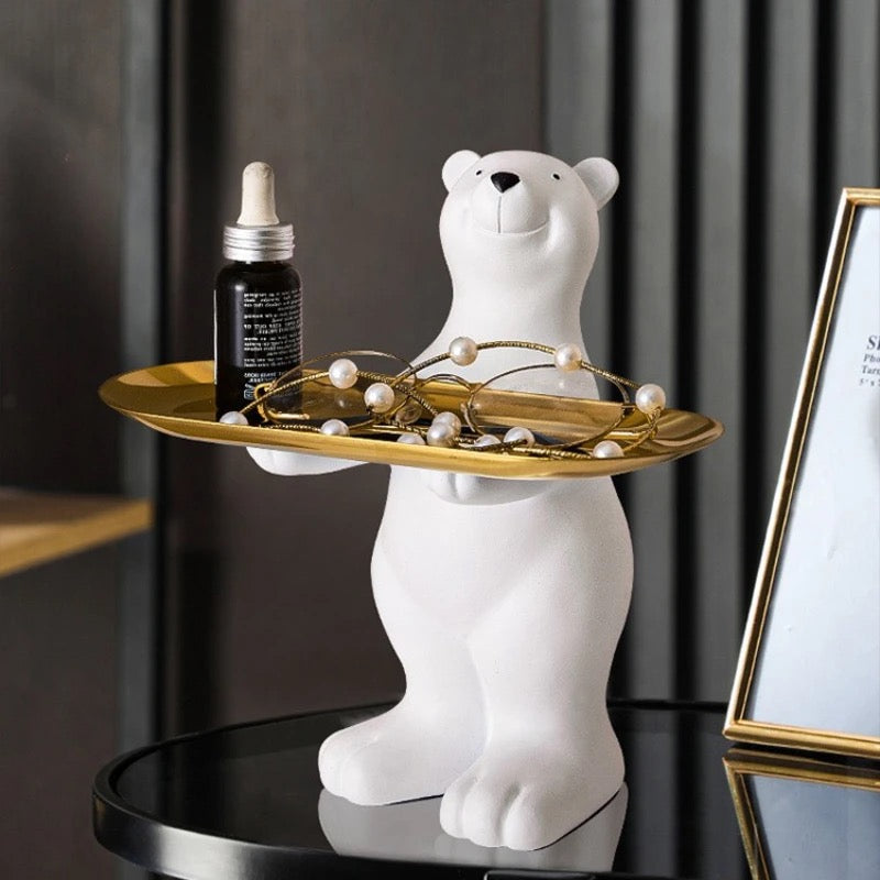 Bear Standing Sculpture Vanity Tray