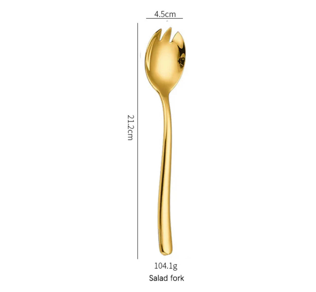 Serving Spoon and Serving Fork Set - Gold Stainless Steel