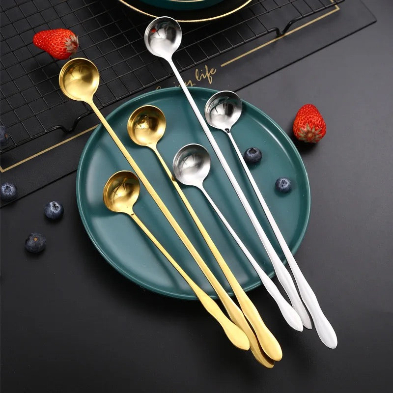 Scoop Spoon Set of 3 – for Mixing & Pouring - Gold & Silver