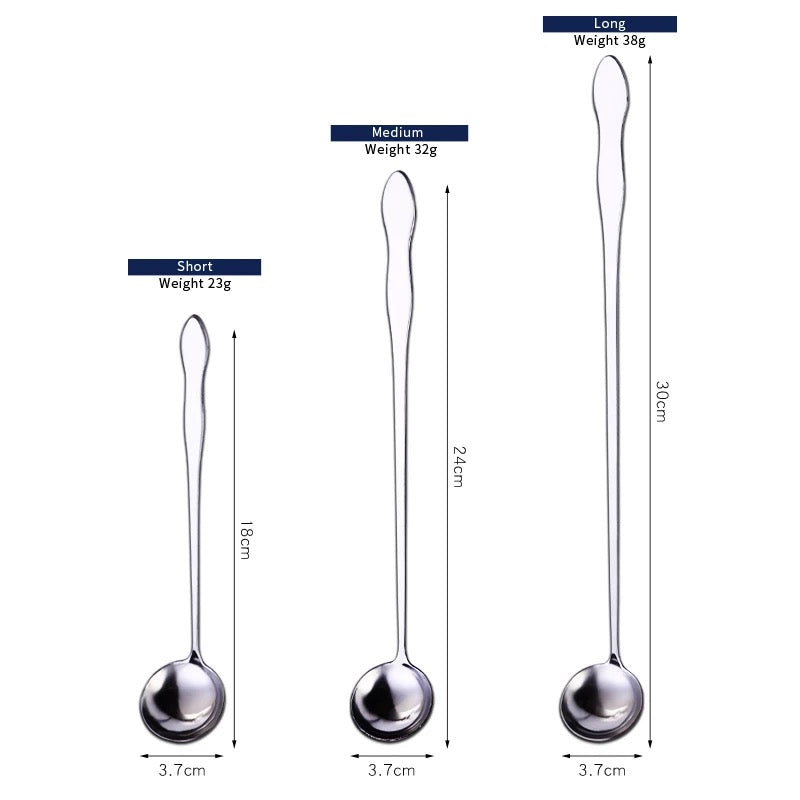 Scoop Spoon Set of 3 – for Mixing & Pouring - Gold & Silver