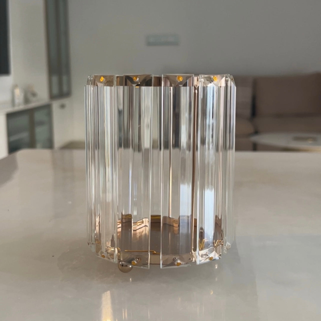 Cutlery Holder in Fluted Glass - Circular shape- Multipurpose Stand