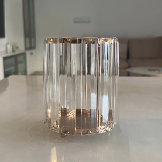 Cutlery Holder in Fluted Glass - Circular shape- Multipurpose Stand