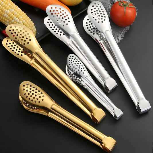 Serving Tong with holes | 4 sizes | 304 ss | Gold & Silver
