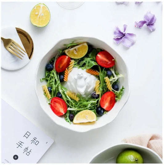 Bear Bowl - Sleeping Style - Salad, Pasta & Serving Bowl