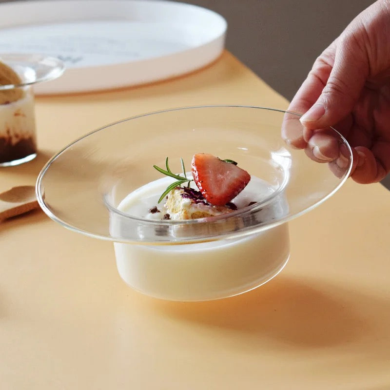 Glass Dessert Bowl - Hat shaped